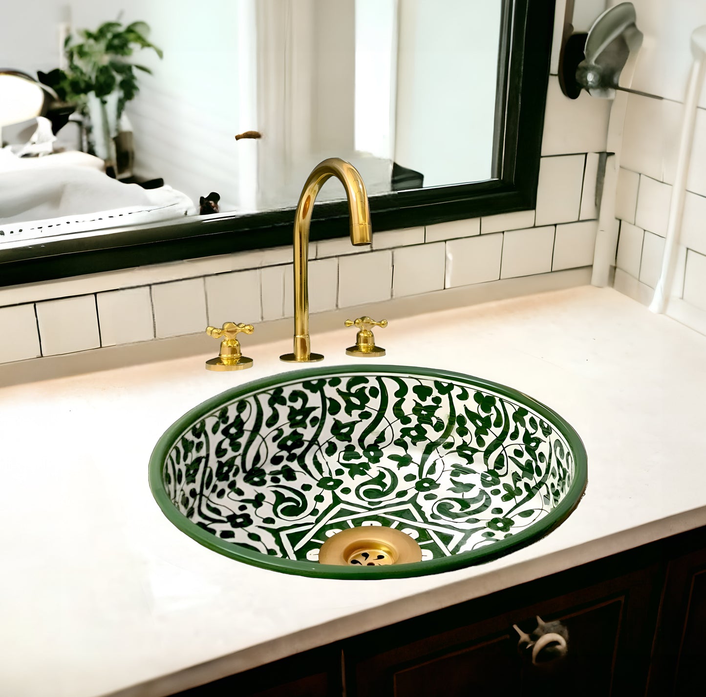 Unlacquered Brass Faucet for Bathroom and Bathtub, Deck Mount Design