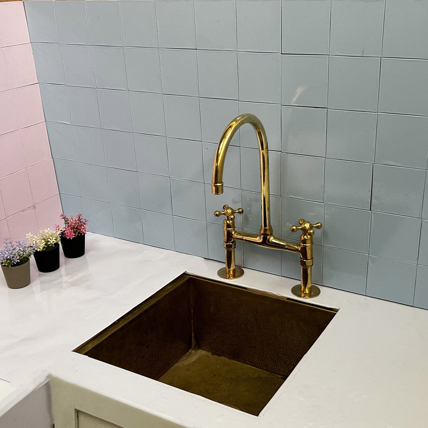 Unlacquered Brass Kitchen Faucet : Elegant Sink Fixture for a Stylish Culinary Space" kitchen sink , sink faucet, brass sink faucet,