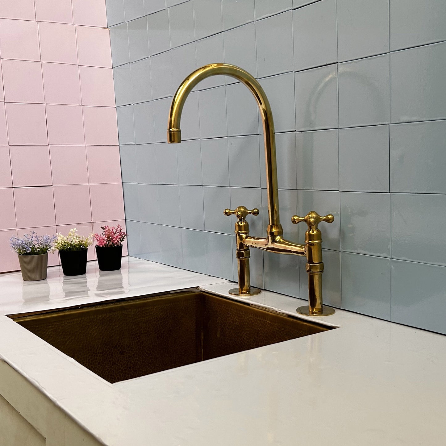 Unlacquered Brass Kitchen Faucet : Elegant Sink Fixture for a Stylish Culinary Space" kitchen sink , sink faucet, brass sink faucet,