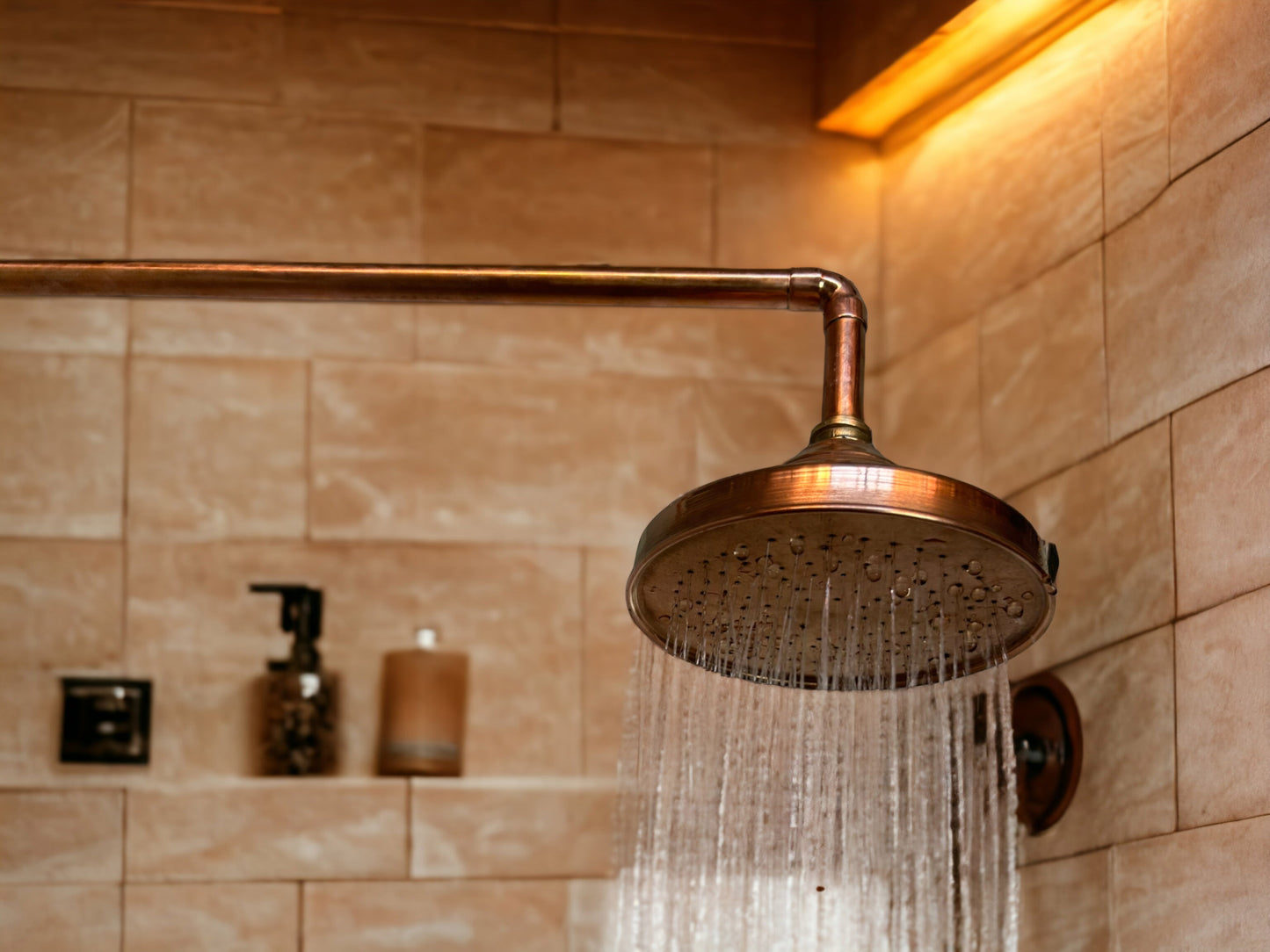 Unlacquered Copper Rainfall Shower Head, Eco Outdoor Showerhead, Outdoor Rain Shower Head,