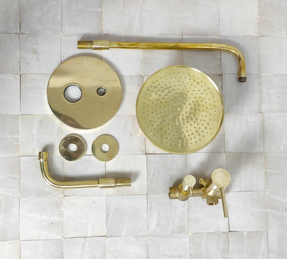 Unlacquered Brass Shower Set, Vintage Shower System,