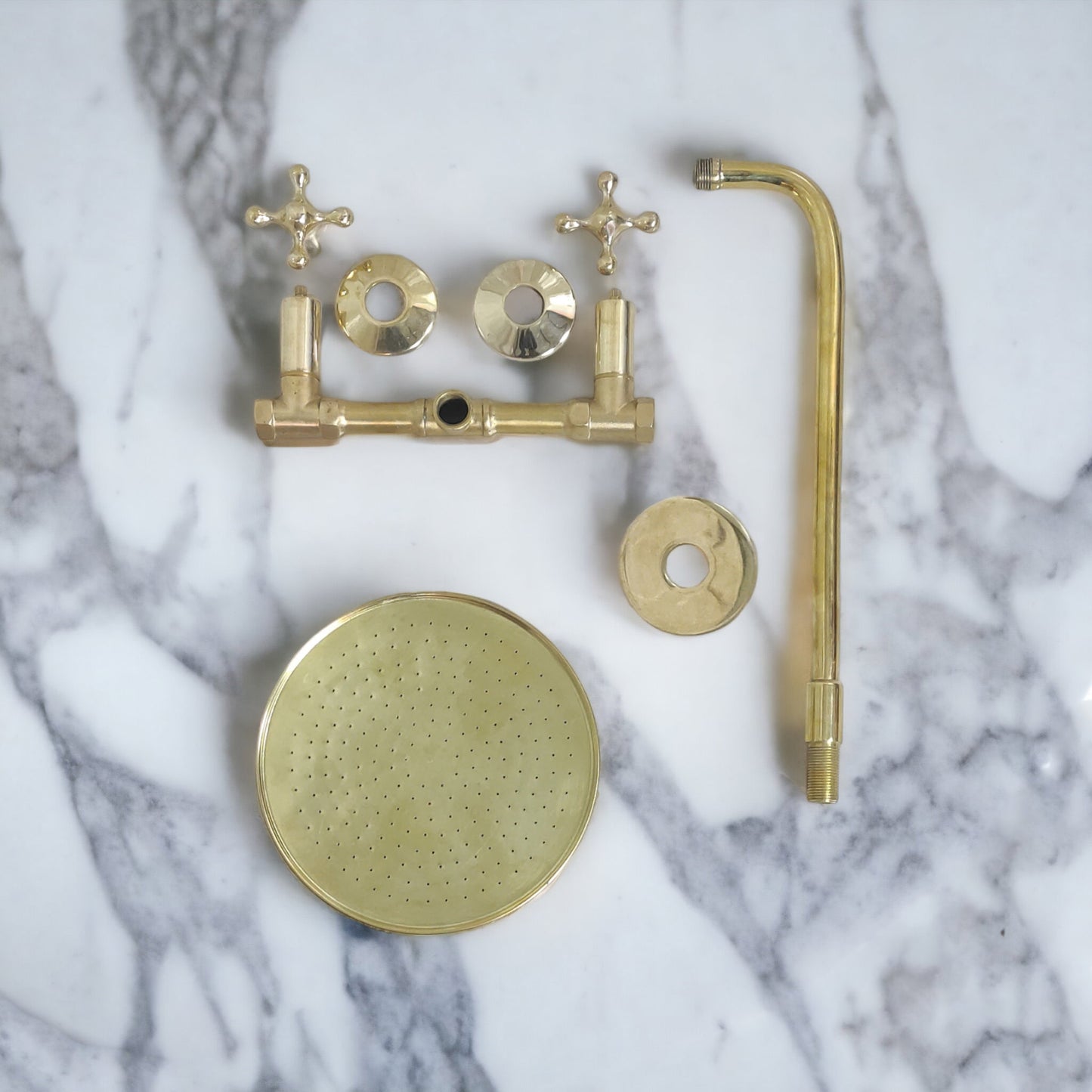 Brass Shower System - Timeless Brass Shower Set, Vintage Bathroom Shower System, Rustic Charm, Unlacquered Finition