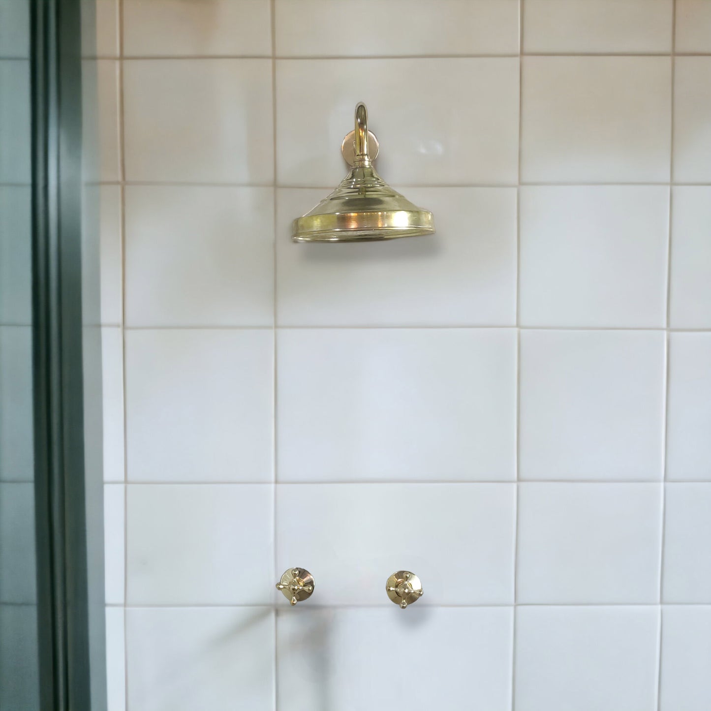 Brass Shower System - Timeless Brass Shower Set, Vintage Bathroom Shower System, Rustic Charm, Unlacquered Finition