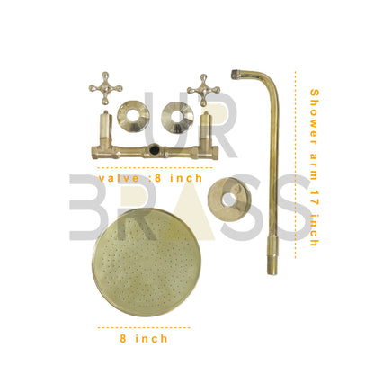 Brass Shower System - Timeless Brass Shower Set, Vintage Bathroom Shower System, Rustic Charm, Unlacquered Finition