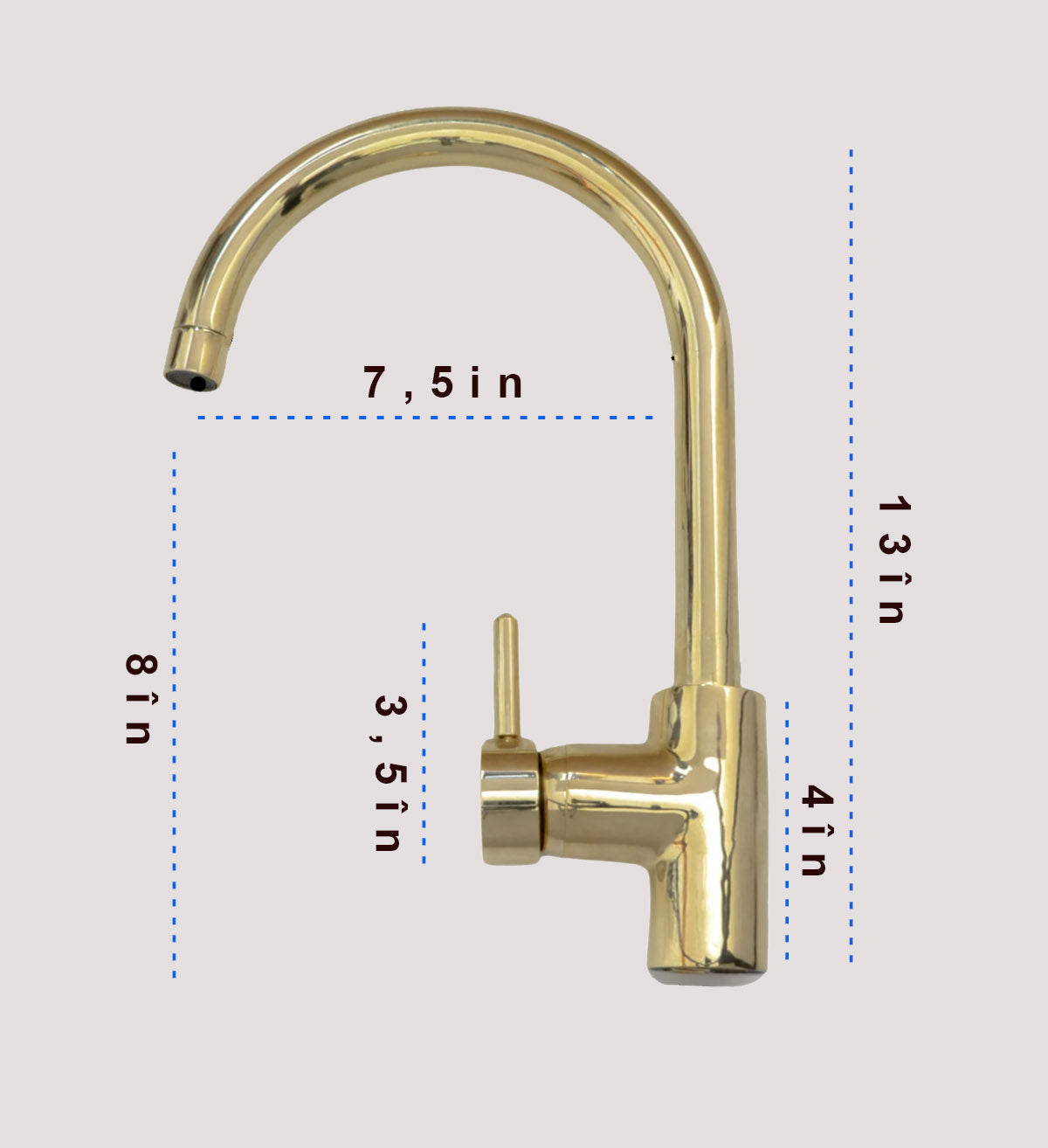 Single Hole Basin Faucet, Unlacquered Brass Faucet, Brass Bathroom Faucet, Kitchen Faucet, Sleek Design