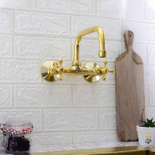 Brass Kitchen Faucet - Vintage Brass Kitchen Faucet