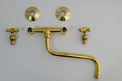 Antique Brass Kitchen Faucet - Wall Kitchen Faucet